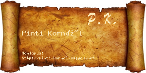 Pinti Kornél névjegykártya